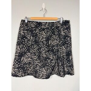 RipSkirt Hawaii Skirt Womens Large Black Grey Floral Wrap Quick Dry Adjustable L
